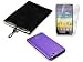 Case Star ® 3 in 1 combo-Purple mesh Breathable Hard case cover plus LCD Screen Protector and Cellphone Carrying Bag/Sleeve for Samsung Galaxy Note/i9220 (sku:CCASE)
