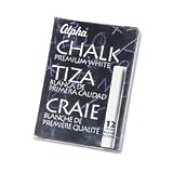 Alpha? Nontoxic Low Dust Chalk, White, 12 Sticks per Pack