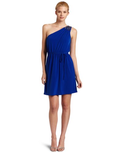 Lbd Laundry By Design Womens One Shoulder Blouson Dress,Bali Blue,2