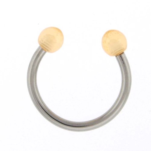 STAINLESS STEEL HORSESHOE WITH BALL LIGHT ORANGE Gauge: 16, Ball Size: 3mm Sold as a Pair