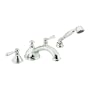 Moen T912CP Kingsley Two-Handle Low Arc Roman Tub Faucet with Hand Shower, Chrome/Polished Brass