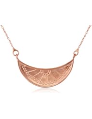 Katie Diamond Moroccan Hand Engraved Rose Gold Necklace, 16"
