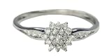 9ct White Gold 14 Carat Diamond Flower Cluster Ring