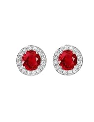 0.86ct Ruby & Vs Diamond Stud Earrings 14k Gold