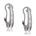 14KT White Gold Omega Hoop Earrings Baguette Diamonds