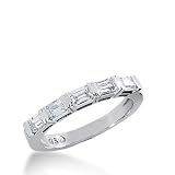 0.6 Ct Diamond Wedding Band Ring Baguette Channel 14k White Gold