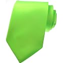 BRAND NEW Mens Necktie SOLID NEON GREEN Satin Neck TIE