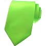 Brand NEW Mens Necktie Solid Neon Green Satin 3.75" Neck TIE