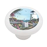 Beach Path Lighthouse Decorative High Gloss Ceramic Drawer Knob