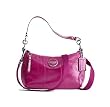Coach Crinkle Patent Leather Stitched Signature Demi Crossbody Bag 15141 Berry Pink
