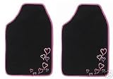 Pink Heart Hearts Carpet Front Floor Mat Mats 2pc