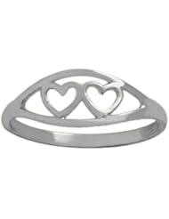 10 Karat White Gold Double Heart Baby Ring