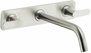 Hansgrohe 34316821 Axor Citterio M Wall-Mounted Widespread Faucet with Baseplate, Brushed Nickel