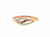 Thin Organic Band in Rose Gold and Pave Diamonds by Ylang|23
