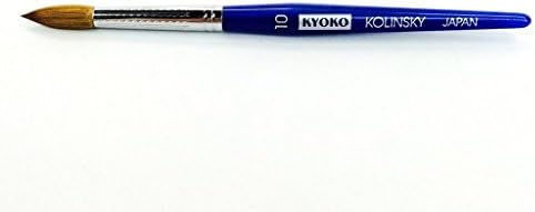 Kyoko Finest 100% Pure Kolinsky Brush, Size # 10, Made in Japan, Blue Marble Handle