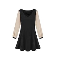 Sexy V-neck Chiffon Pleated Lace  Dress