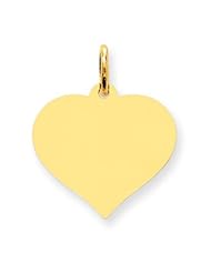 14k Gold Heart Disc Charm