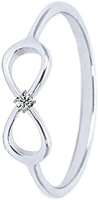 Heavy Casted 925 Sterling Silver Infinity Ring-Centered High Quality CZ Stone Available in Sizes 4-10 (8)