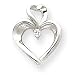 14k White Gold Diamond heart pendant