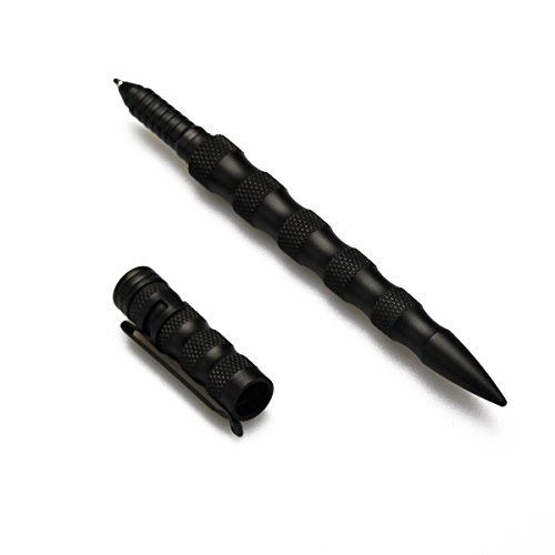 UZI Tactical Defender Pen in Ultra Durable Aircraft Aluminum with Striking Point, Black