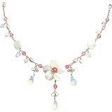 Sterling Silver Mother of Pearl Multi Gemstone Necklace 16