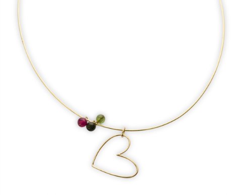 Miore Damen-Collier 18 Karat (750) Gelbgold Herz und Turmalin AG0191 Preisvergleich