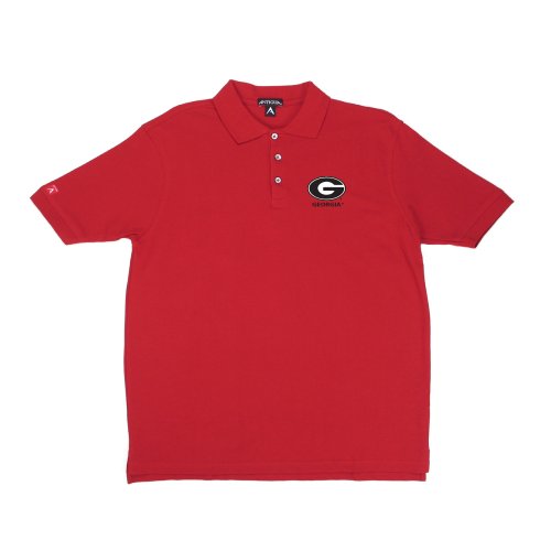 Antigua Georgia Classic Pique Polo Shirt (Small, Dark Red)