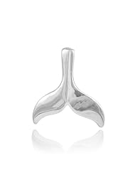 14k White Gold Whale Tail Charm