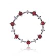 Ruby and Diamond Circle of Love and Life Pendant in White Gold