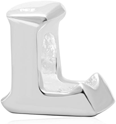 Choruslove A-z Initial Letter L Charm Authentic 925 Sterling Silver Alphabet Beads for 3mm European Snake Chain Bracelet