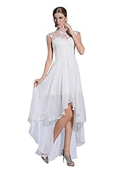 Sexy Cocktail High-Low-Hem Chiffon Sequined Applique Sheer Beaded Empire   Waistline Homecoming Dress/Prom Dress/Wedding Party Dress 