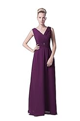 V-neck Charmeuse/Chiffon  Evening Dress  With Ruffles