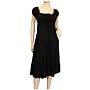 MidNight Black Cotton Empire Waist Plus Size SunDress