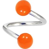 Orange GLOW-n-DARK Spiral Twister Belly Ring