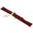 Brown Alligator Grain Watch Band 18mm Deployment Buckle
