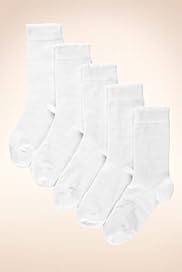 5 Pairs of Older Girls Cotton Rich Sparkle Striped Socks