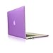Top Case Rubberized Hard Case Cover for 15-inch Macbook Pro Bundle with Soft Sleeve Bag, Silicone Keyboard Cover, LCD HD Clear Screen Protector and Mouse Pad - Purple