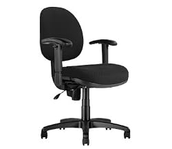 Via Terra, Adjustable Lumbar, Seat Slider, Low Back, Small Chair, w/ Arms (Black Fabric)