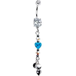 Handcrafted Southwestern Heart Dangle Belly Ring