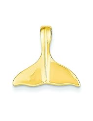 14K Gold Whale Tail Slide Pendant Charm Jewelry
