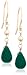 14k Yellow Gold, May Birthstone, Green Chalcedony Briolette Hook Earrings