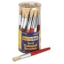 Chenille Kraft 5168 Wood Handle Colossal Round Brushes, Assorted Colors. 30 Brushes/Canister