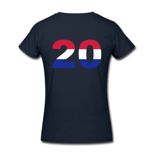 Spreadshirt Damen 20 Netherlands Flag – T-Shirt, navy, XXL