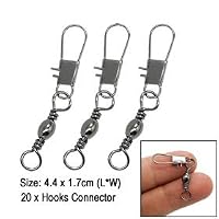 20PCS Grey Fishing Line to Hook Clip Connector Swivels from Como