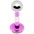14 Gauge Silver Purple Striped Titanium Labret Monroe