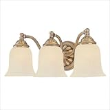 IMAGE OF Crystorama 712-OB-CL-MWP Richmond Collection 3-Light Flush Mount, Olde Brass Finish with Wood-Polished Crystal Basket