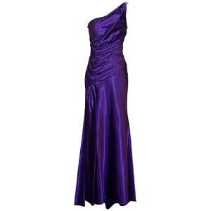 One Shoulder Satin Goddess Formal Gown Prom Dress