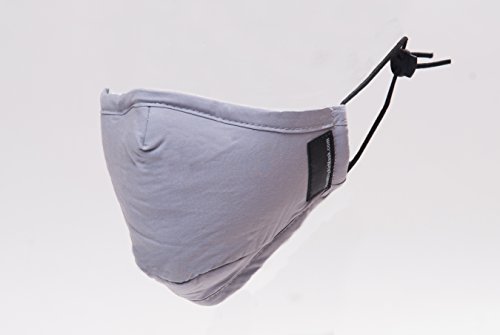 Thick PM2.5/N99 Filtered Face Mask + 4 Filter Set (Available in Black and Grey) (Grey)