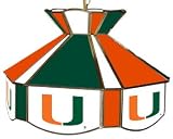 Miami Hurricanes Teardrop Stained Glass Swag Light