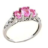 14K White Gold 1.30 CTW Pink Sapphire & Diamond Ring